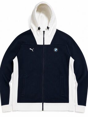 PUMA BMW Motorsport Men’s XL Full Zip Hoodie Navy White Racing Jacket